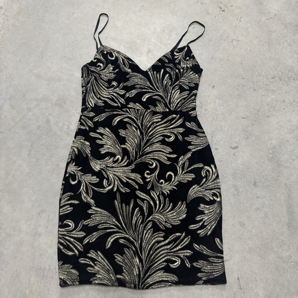 The Impeccable Pig Women's‎ Mini Dress Black Gold Size Small